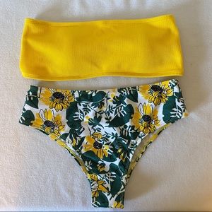 Yellow Sunflower Two-Piece Bathing Suit